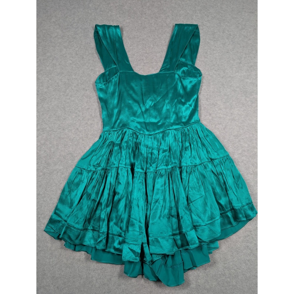 Vanessa Mooney Women Romper XS NWT Elisabeth Satin Mini Dress Victorian Fairy - Picture 6 of 15